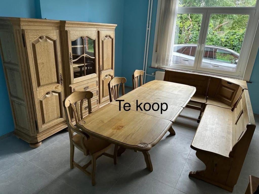 Salle à manger en coin en chêne français, Enlèvement, Comme neuf, Chêne français, Moins de 4 chaises