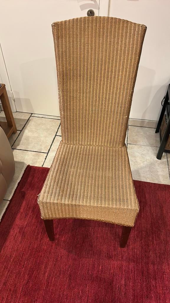 gratis eetkamerstoelen 6, in rotan,, Ophalen, Gebruikt, Bruin, Riet of Rotan