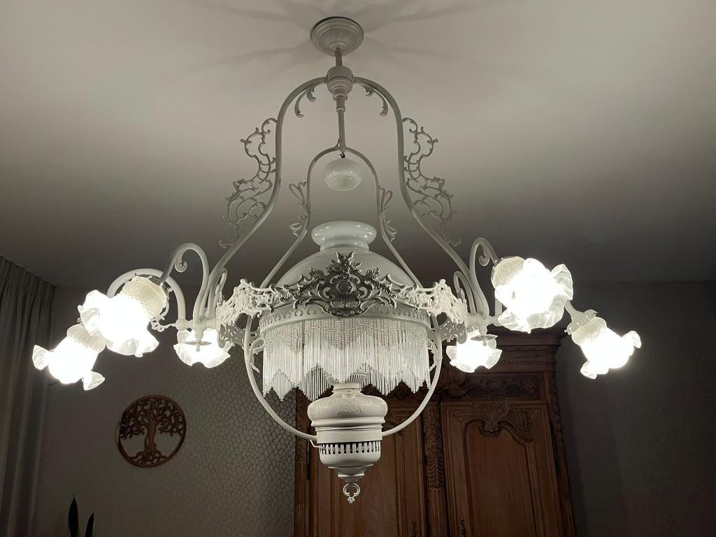 Dimbare unieke kroonluchter, Maison & Meubles, Enlèvement, Comme neuf, Landelijk