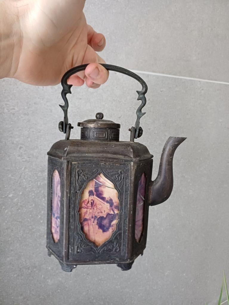 Théière chinoise en bronze antique, Antiquités & Art, Enlèvement ou Envoi, Bronze