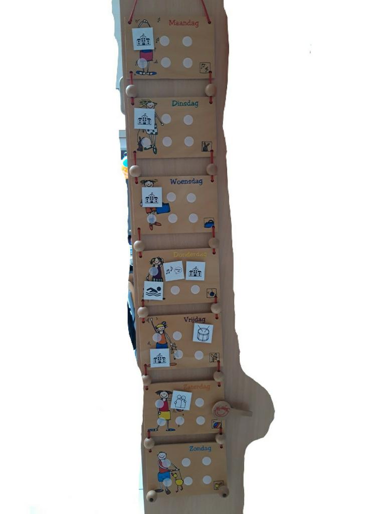 Weekplanner Janbibejan met velcro pictogrammen en wasknijper, Kinderen en Baby's, Kinderspulletjes, Zo goed als nieuw, Ophalen of Verzenden