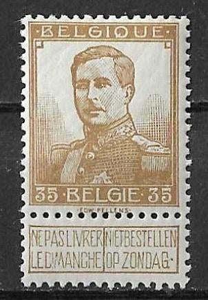 Belgique OPC 113 S.M. le Roi Albert Ier **, Timbres & Monnaies, Timbres | Europe | Belgique, Neuf, Enlèvement ou Envoi, Non oblitéré
