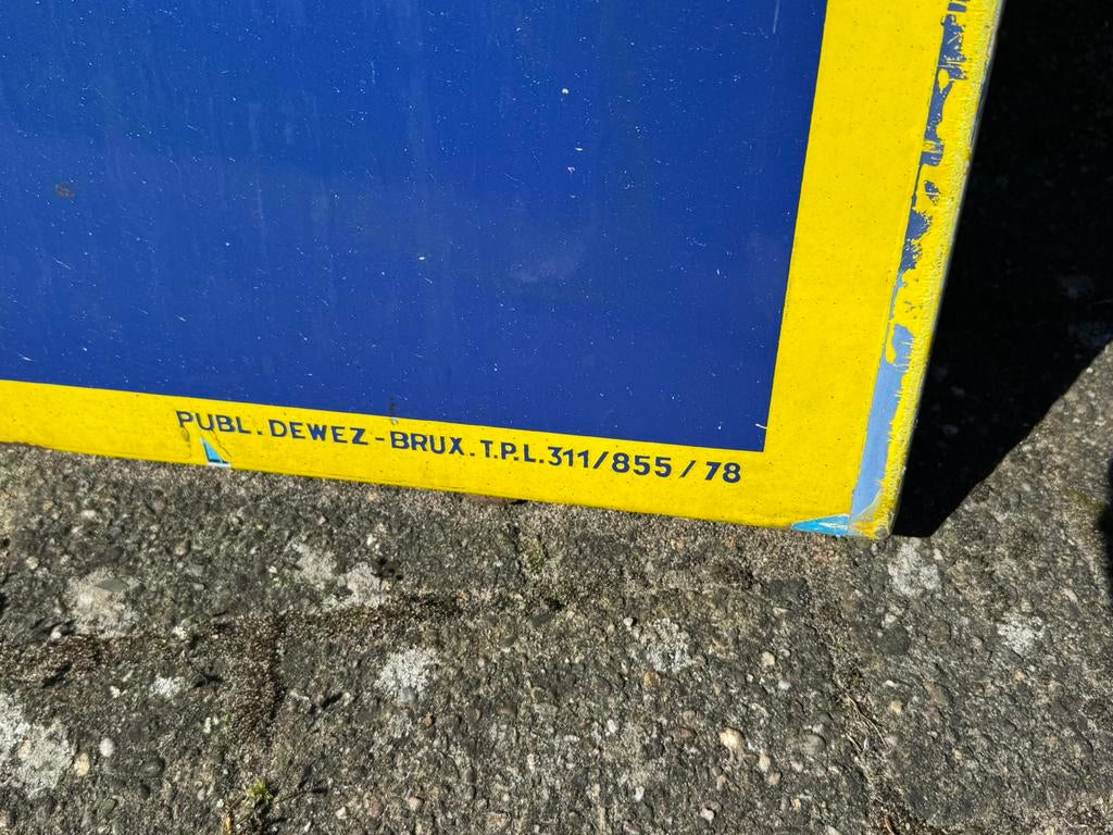 Grand panneau d'affichage en émail Sunair XL, Collections, Enlèvement, Utilisé, Panneau publicitaire