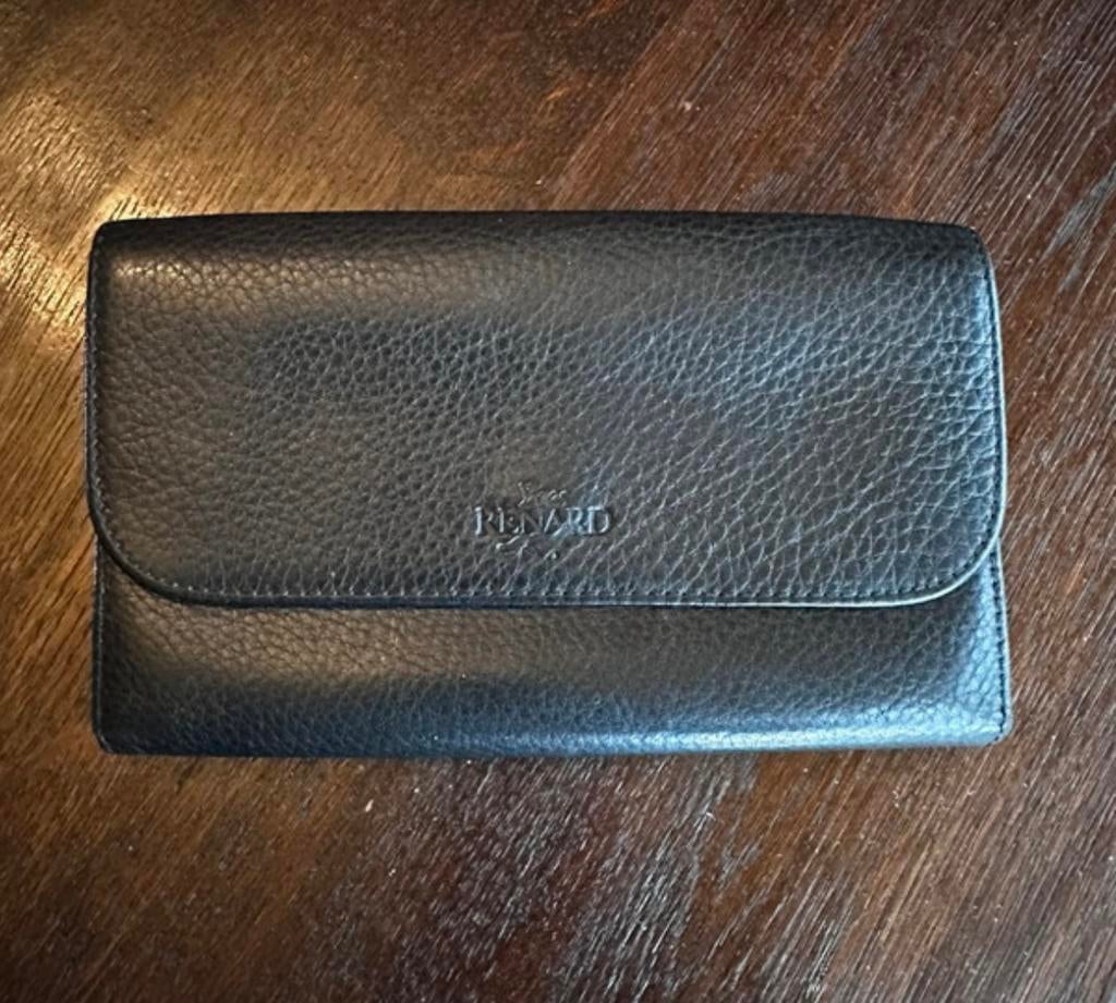 Lederen portemonnee Yves Renard, Handtassen en Accessoires, Portemonnees, Gebruikt, Overige merken, Zwart, Leder, Verzenden