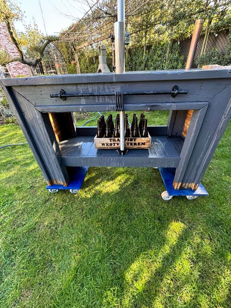 Stevig houten tuinbar, Tuin en Terras, Buitenkeukens, Ophalen, Zo goed als nieuw