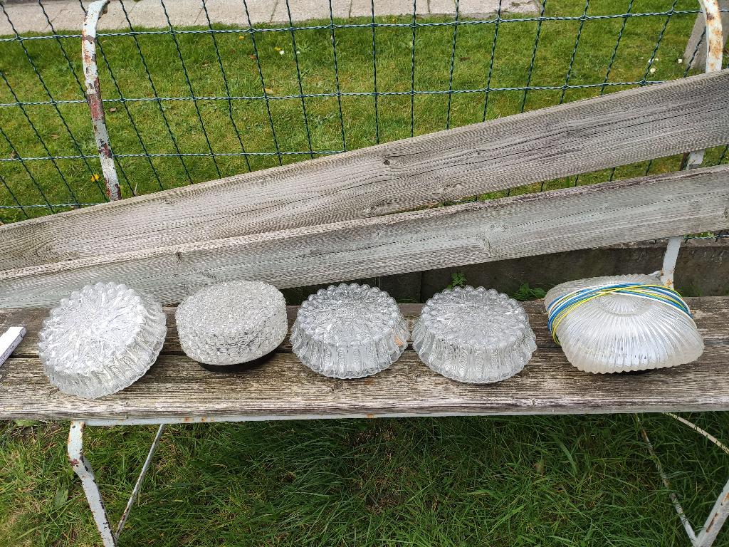 5 plafonniers en verre, style années 1960 et 1970., Enlèvement ou Envoi, Utilisé, Verre, Retro vintage