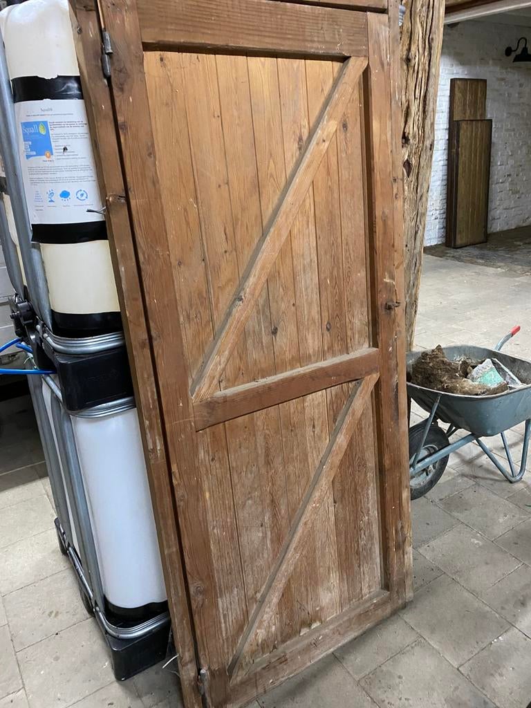 Opgekampte grenen deur incl kozijn: 81,5x196,5x4cm, Ophalen, Gebruikt, 80 tot 100 cm, Binnendeur