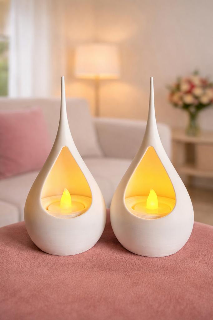 Set led theelichthouders druppel, Ophalen of Verzenden, Nieuw