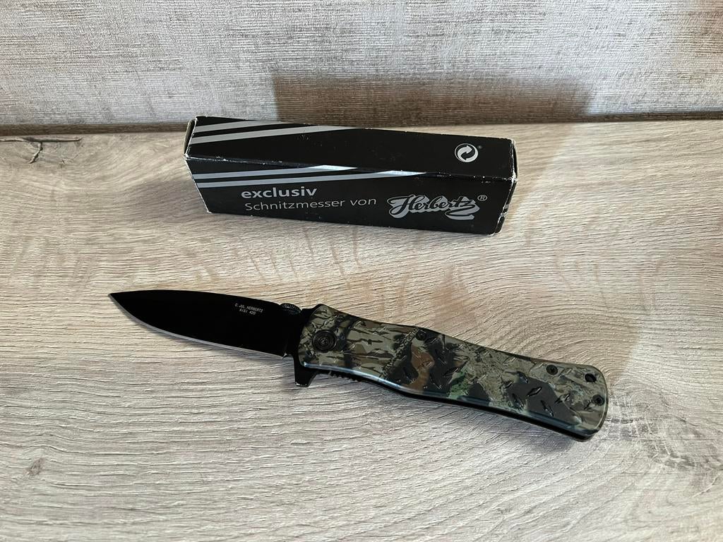 Couteau pliant Herbertz neuf camouflage – lame titane – 21cm, Enlèvement, Neuf
