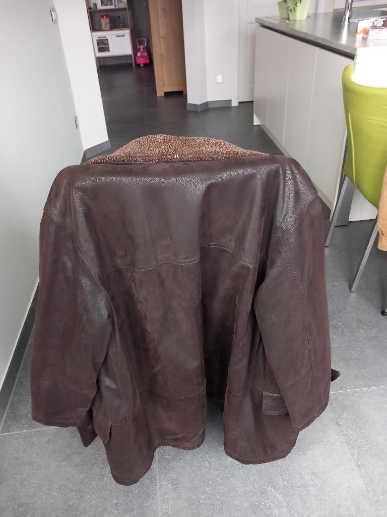 Bruine lederen herenjas, Kleding | Heren, Ophalen, Bruin, Zo goed als nieuw, Andere