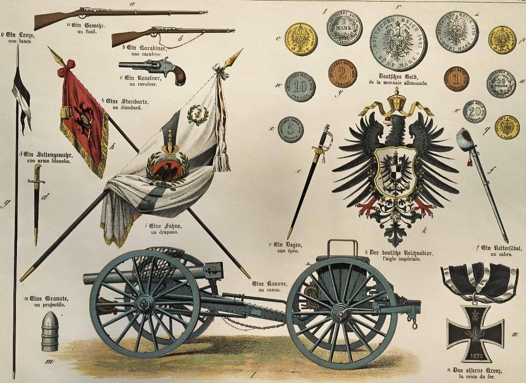 Heraldiek en Onderscheidingen, Duitse Keizerrijk, Antiek en Kunst, Ophalen of Verzenden, Militair, Lithografie, Gesigneerd