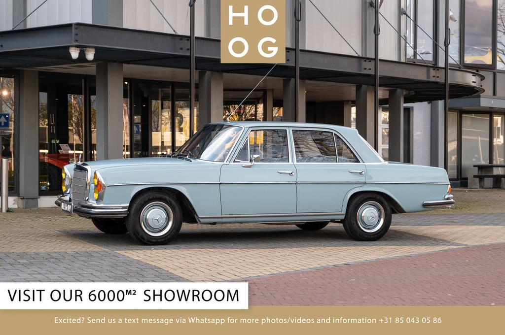 Mercedes-Benz S-Klasse 250 SE ( W108 ) (bj 1966), Auto's, Oldtimers, 4 zetels, 2496 cc, Blauw, Leder en Stof