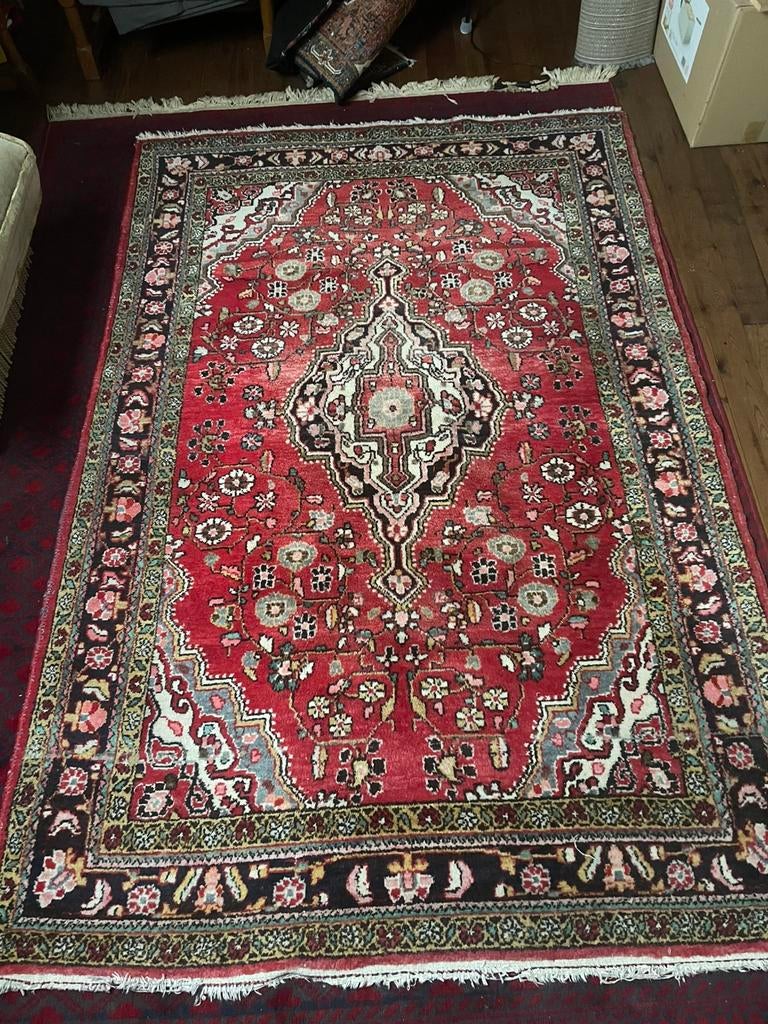 Klassiek Perzisch Kashan-stijl tapijt met  medaillon, Ophalen, Zo goed als nieuw, Rood