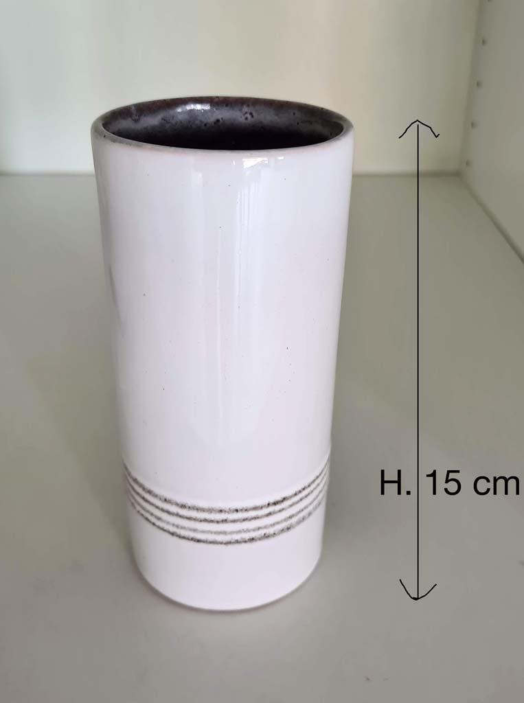 wit geglazuurd vaasje - 15 cm hoog - perfecte staat, Enlèvement, Blanc