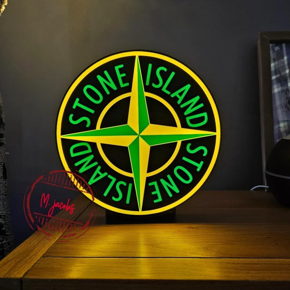 Unieke Stone Island lamp met LED verlichting., Ophalen of Verzenden