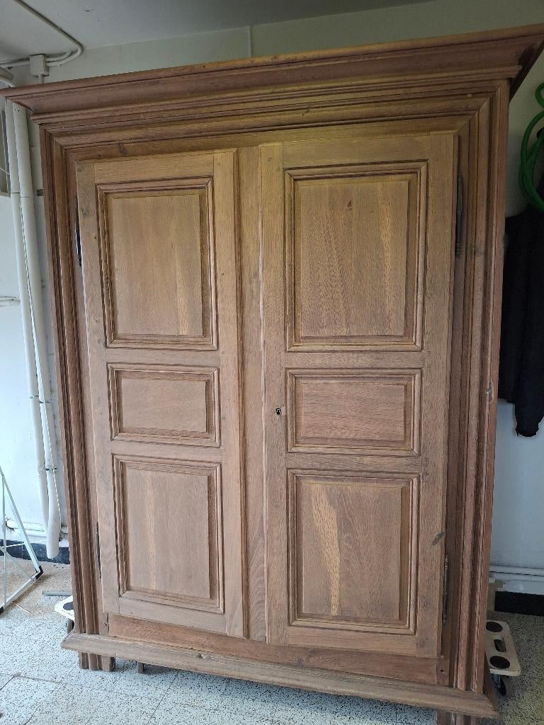 Ancienne armoire en chêne, Avec tablette(s), Eikenhout, 100 à 150 cm, Enlèvement