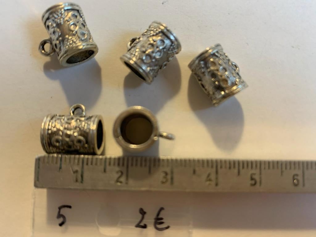 5 stuks metalen kraal met ringetje, Enlèvement ou Envoi, Neuf, Entretoise ou Perle intermédiaire