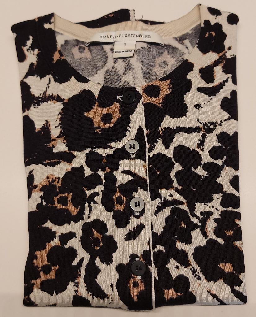 mooie cardigan - Diane von Furstenberg - small, Bruin, Ophalen of Verzenden, Maat 36 (S), Gedragen