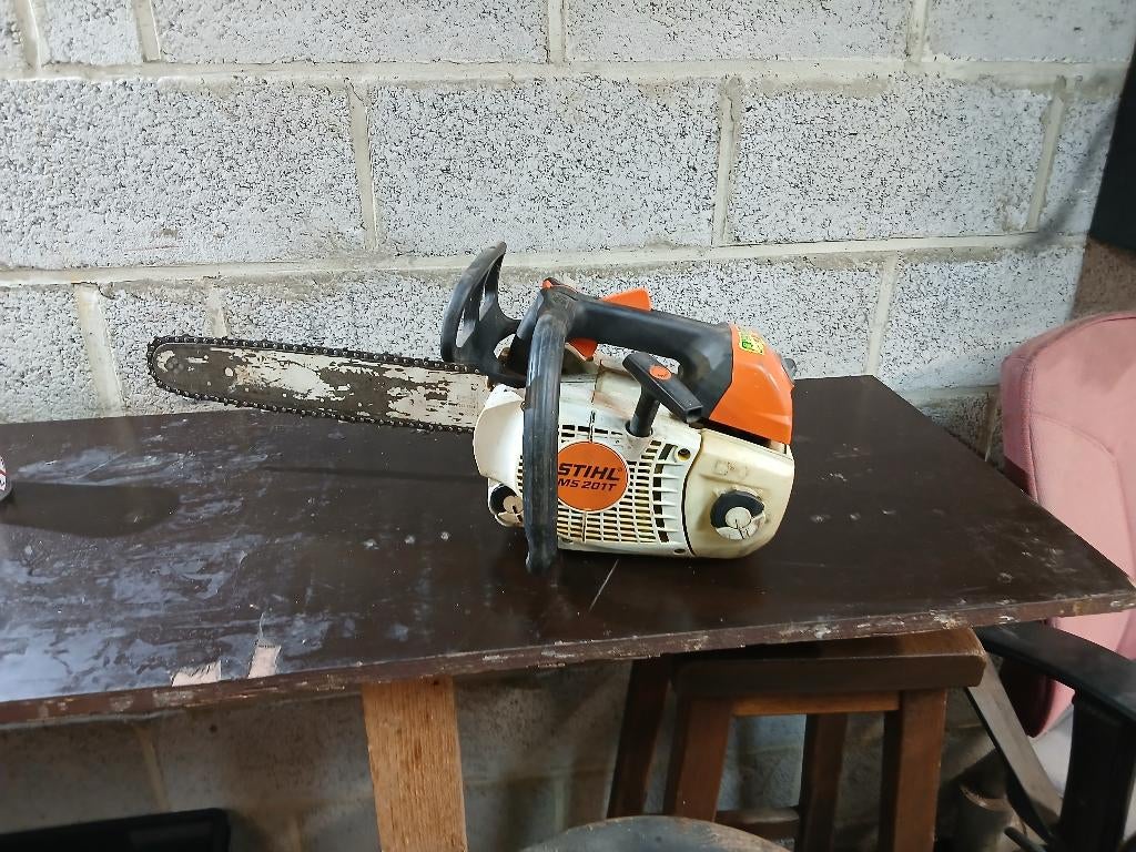 Stihl ms201t tronçonneuse, Jardin & Terrasse, Enlèvement ou Envoi, Utilisé, Essence, Stihl