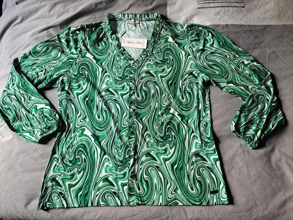2x blouse lange mouw, mt 44, Kaffe Curve, Sophia Perla, Enlèvement ou Envoi, Neuf, Taille 42/44 (L), Vert