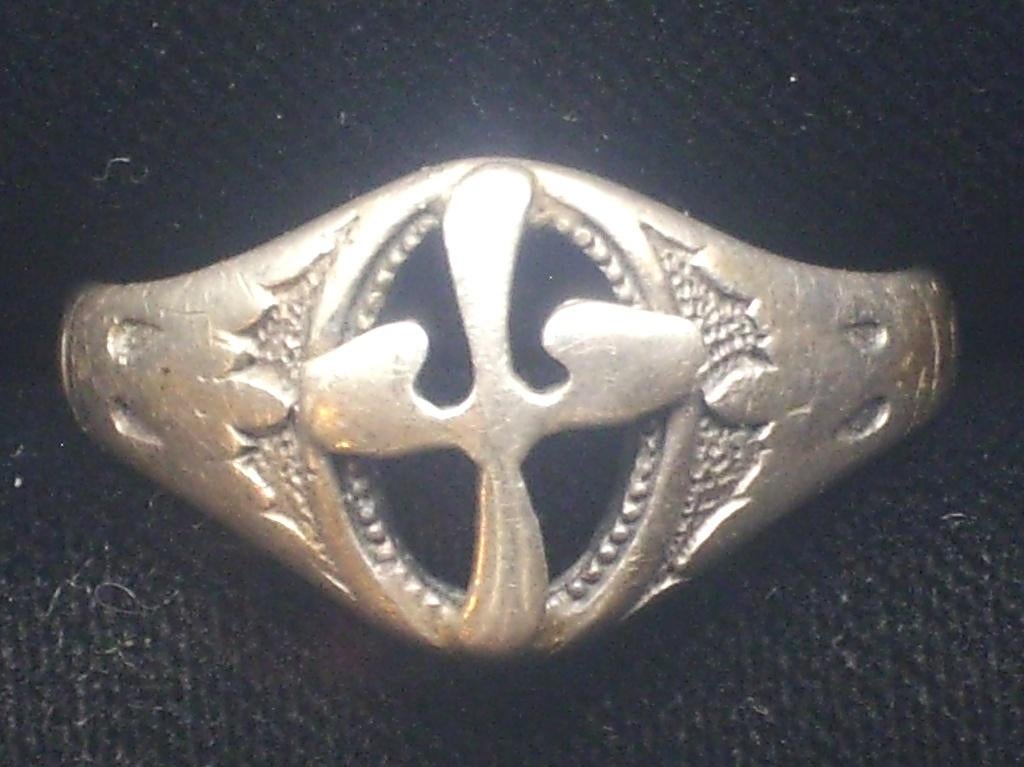 Aviation : bague ajourée en argent aéronautique militaire, Envoi, Armée de l'air, Emblème ou Badge