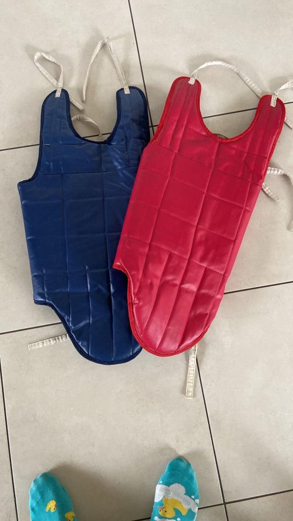 2 Borstbeschermers voor diverse vechtsporten, Sport en Fitness, Ophalen, Gebruikt, Taekwondo, Vechtsportbescherming