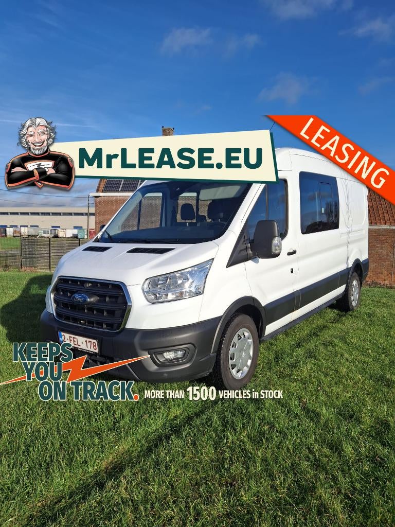 LEASING / RENTING FORD TRANSIT 2.0 TDCI - DC 6 PLAATSEN, Auto's, 1995 cc, Euro 6, Wit, 6 zetels