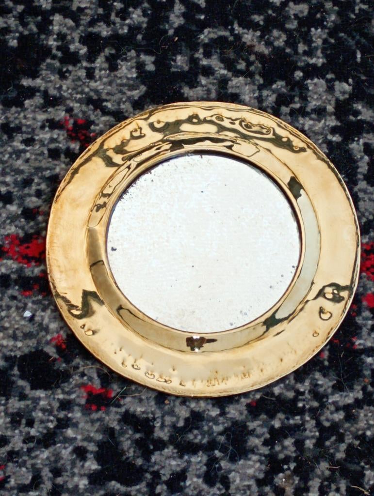 Vintage spiegeltje, Antiek en Kunst, Antiek | Spiegels, Ophalen of Verzenden, Rond