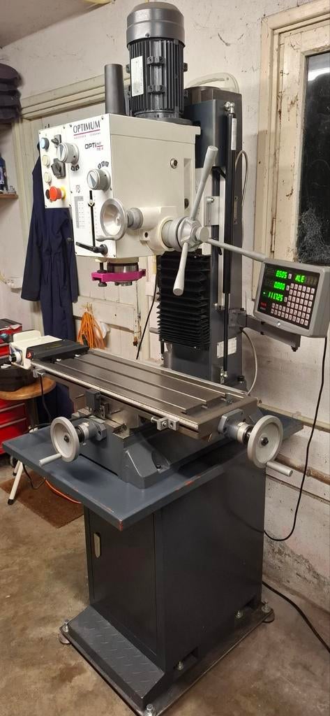 Fraiseuse MB4 Optimum — DRO, option ISO40, Enlèvement, Comme neuf, Électrique, Optimum