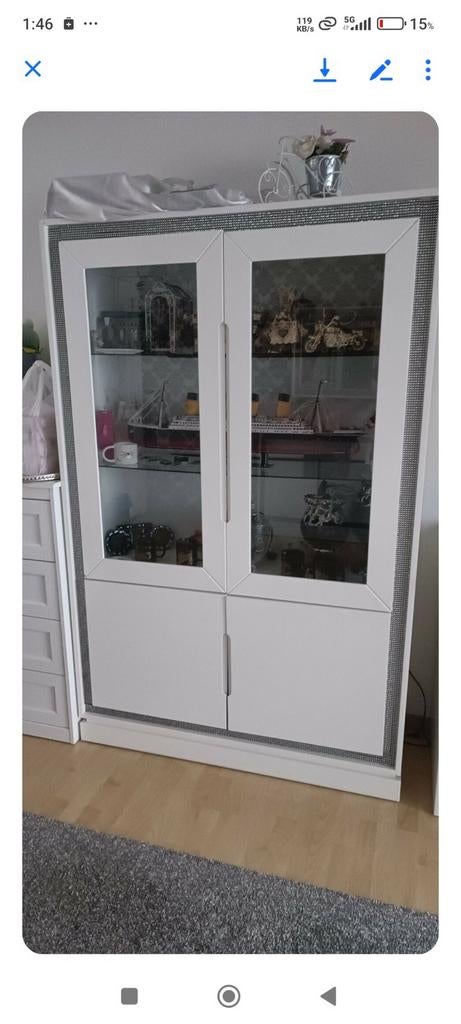 Heel mooie vitrinekast en dressoir, Ophalen, Zo goed als nieuw