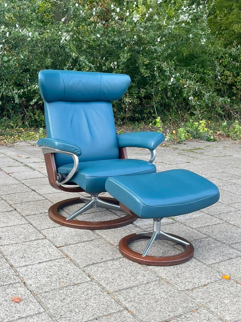 Stressless relax fauteuil met voetenbank, Huis en Inrichting, Fauteuils, Ophalen of Verzenden, Zo goed als nieuw