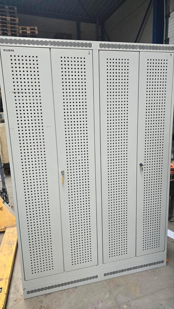 Industriele metalen lockerkast locker kleerkast halkast 2x, Huis en Inrichting, Kasten | Kleerkasten, Ophalen of Verzenden, Gebruikt