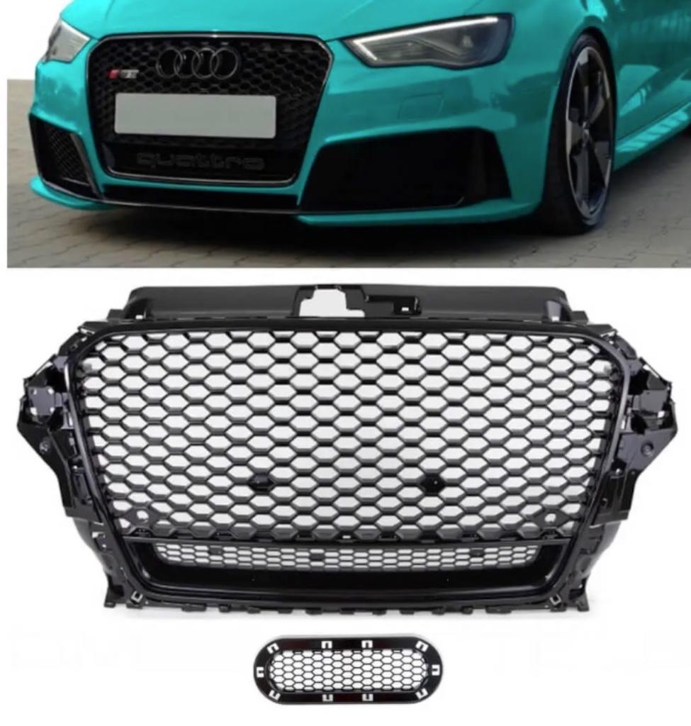 Calandre Audi A3 8V Nid D'abeille RS3 Noir Brillant (12-16), Envoi