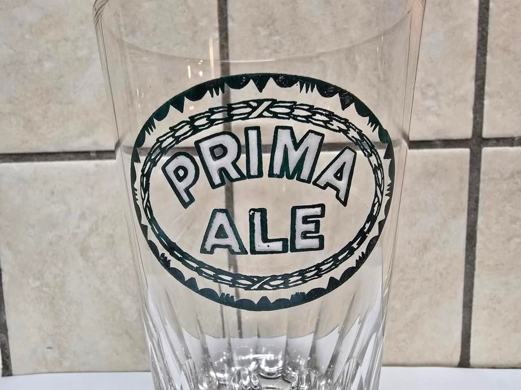 Oud emaille EMAIL bierglas PRIMA ALE!, Verzamelen, Ophalen of Verzenden