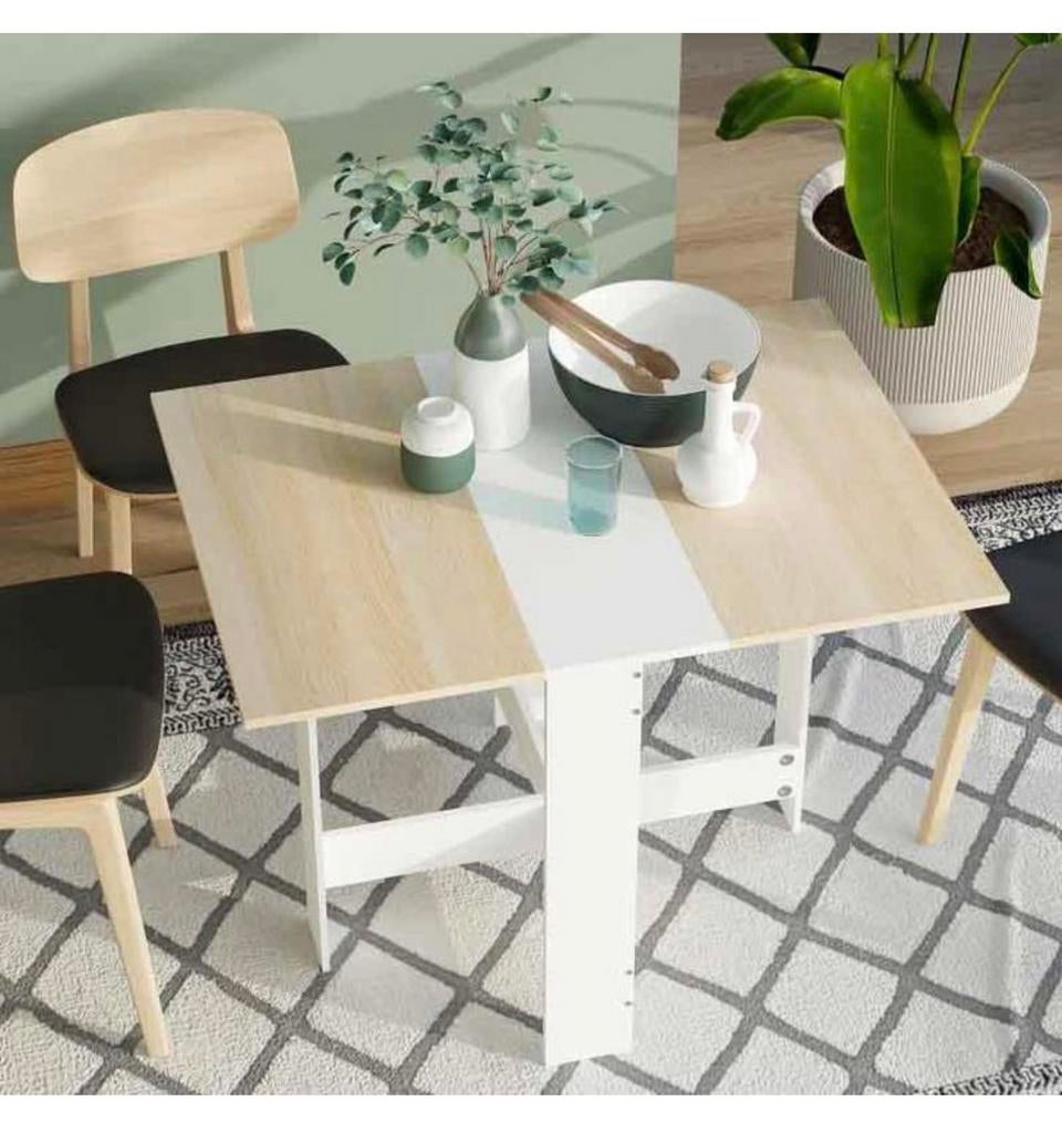 Homcom keukentafel eettafel opvouwbaar NIEUW wit-hout kleur, Huis en Inrichting, Tafels | Eettafels, Nieuw, 50 tot 100 cm, 100 tot 150 cm