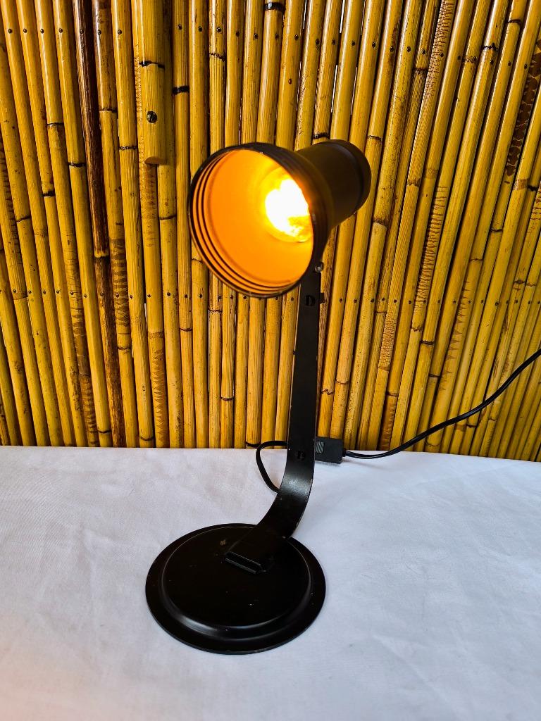 Lampe de chevet / bureau vintage 1980 en métal brun et noir, Antiquités & Art, Enlèvement ou Envoi
