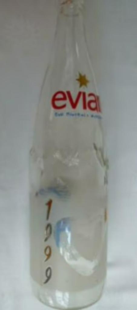 bouteille en verre vide sans bouchon Evian, Enlèvement ou Envoi, Comme neuf, Emballage