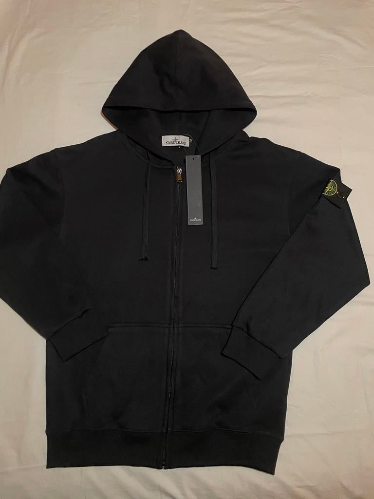 Sweat à capuche zippé Stone Island – Noir – Neuf, Enlèvement ou Envoi, Comme neuf, Noir