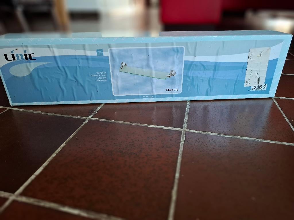 Tablette en verre pour salle de bain - NEUVE, Enlèvement, Neuf, Meuble lavabo
