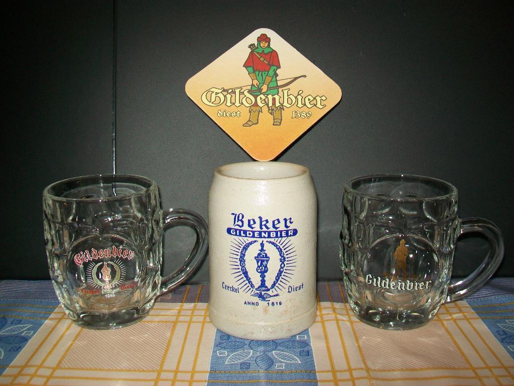 Gildenbier Bierpot - Diest - Brouwerij Haacht - Bierkaart, Ophalen of Verzenden, Gebruikt, Glas of Glazen, Overige merken