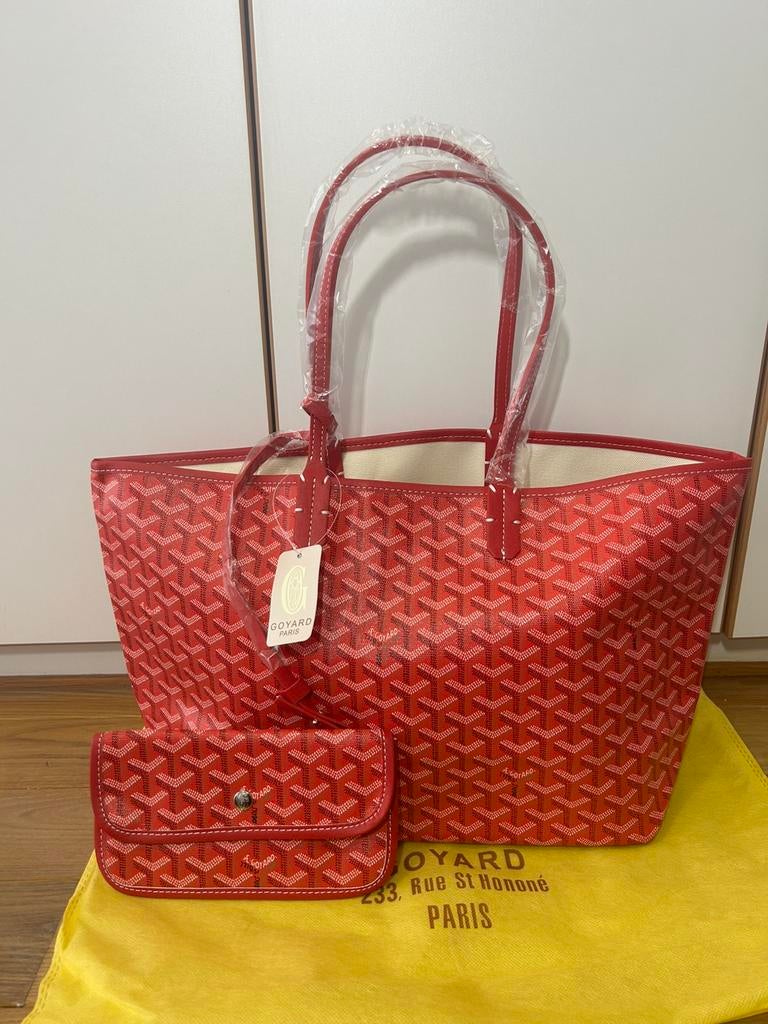 Luxe rode Goyard-tas, Handtassen en Accessoires, Tassen | Damestassen, Ophalen, Zo goed als nieuw, Rood, Handtas