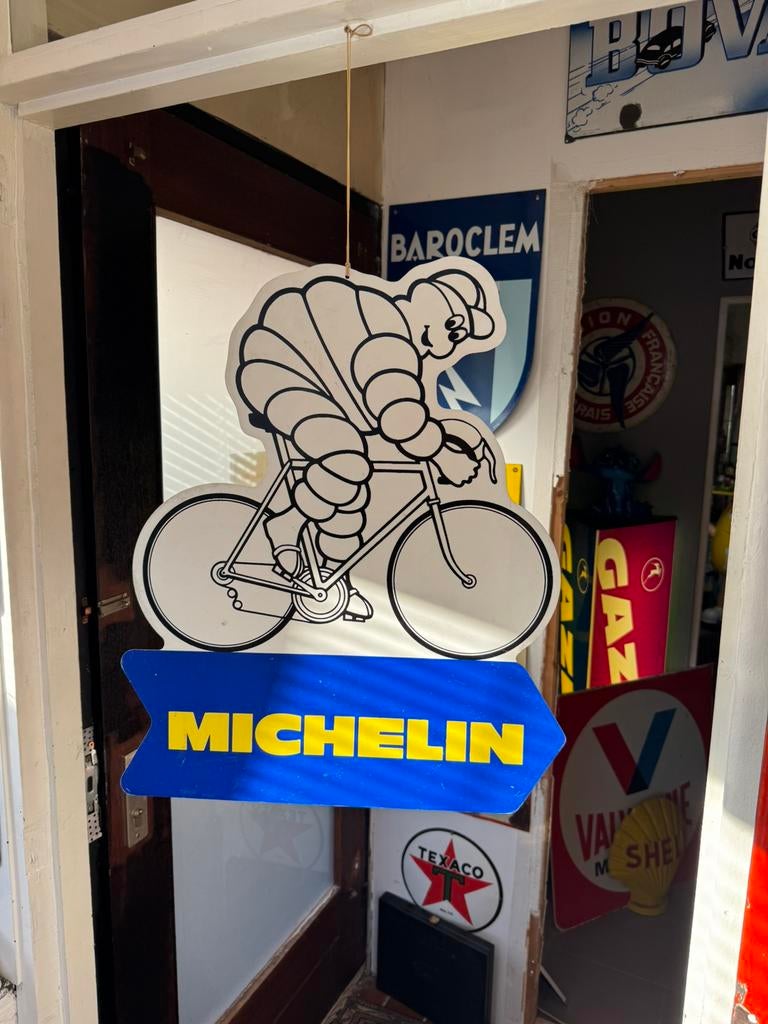 Panneau d'affichage vintage pour pneus de vélo Michelin, Collections, Enlèvement ou Envoi, Comme neuf, Panneau publicitaire