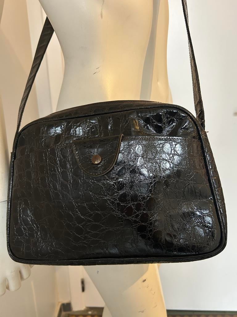 Sergio Rossi sac cuir marron crocodile, Enlèvement ou Envoi