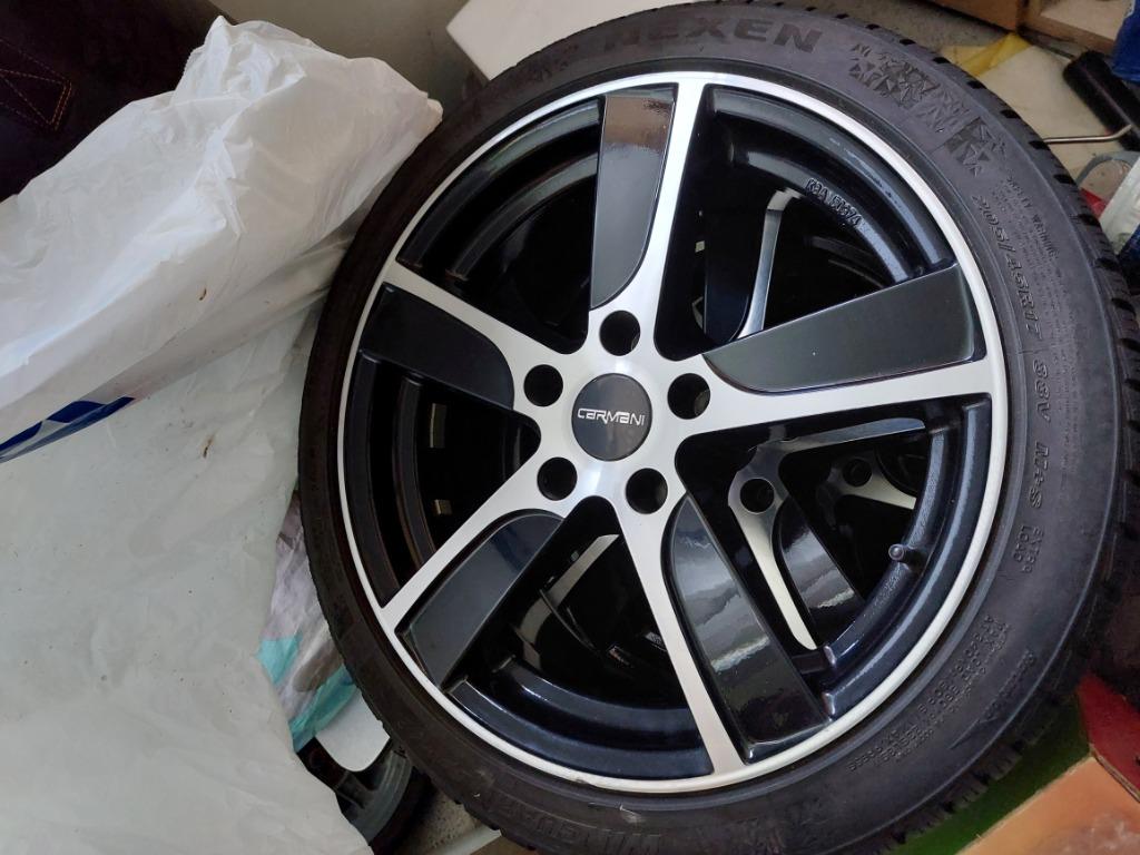 Vente de jantes Carmani 17 pouces avec pneus Nexen 200 euros, Auto-onderdelen, Banden en Velgen, Ophalen, Gebruikt, Velg(en), 17 inch