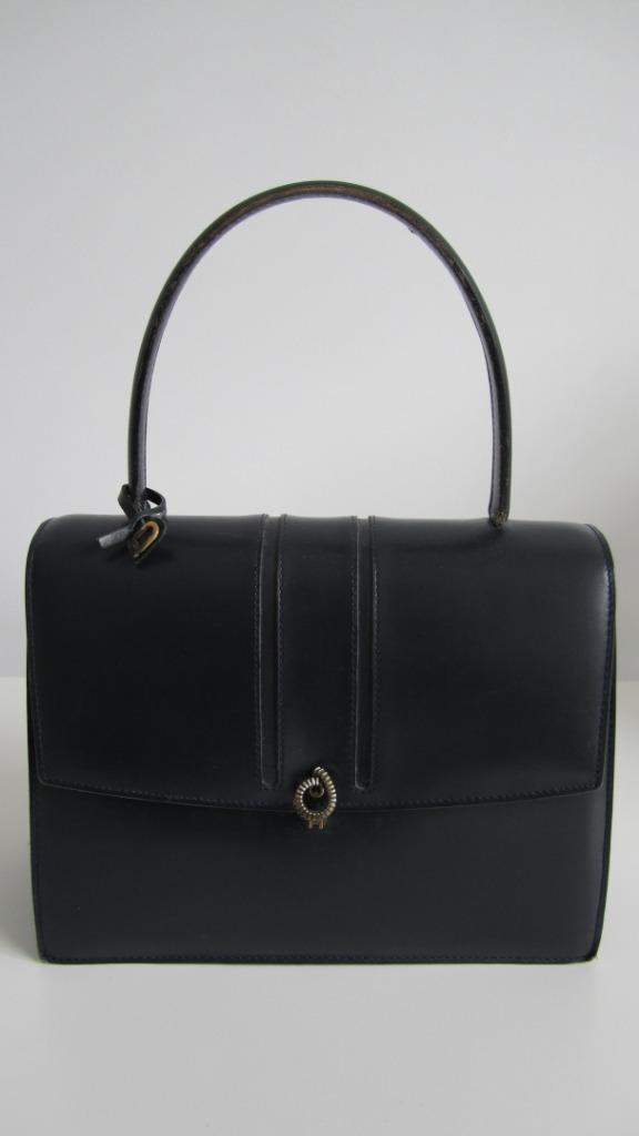 VINTAGE DELVAUX HANDTAS 1962, Handtassen en Accessoires, Tassen | Damestassen, Gebruikt, Handtas, Blauw, Ophalen of Verzenden