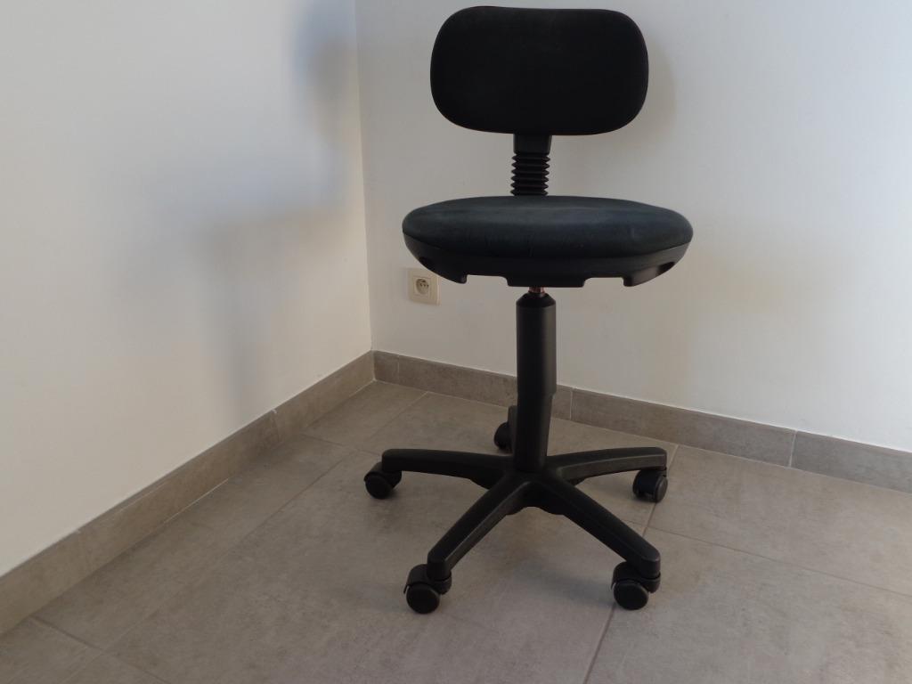 Chaise de bureau à roulettes, Enlèvement, Utilisé, Noir, Chaise de bureau