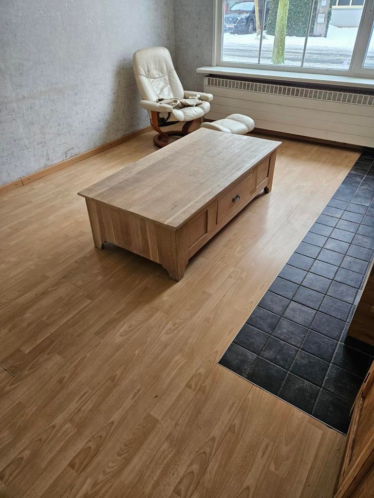 grote eiken salontafel in goede staat, Huis en Inrichting, Tafels | Salontafels, Ophalen