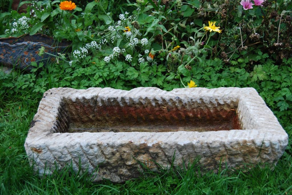 Jardinière ,bac en pierre ancien, Jardin & Terrasse, Moins de 30 cm, Pierre, Enlèvement, Utilisé