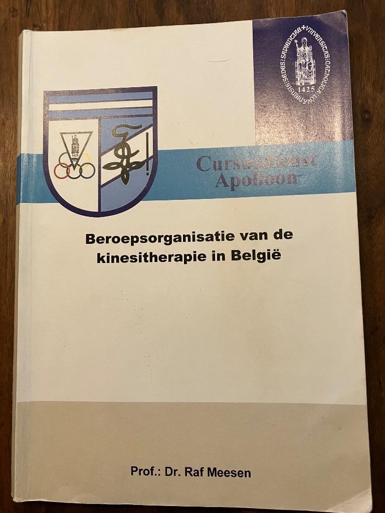 Handboek beroepsorganisatie van de kinesitherapie in België, Livres, Enlèvement ou Envoi, Utilisé, Enseignement supérieur