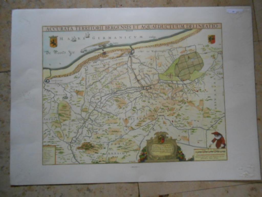 oude plattegrond stadsplan Bergen 1600 Sint Winoksbergen zee, Ophalen of Verzenden